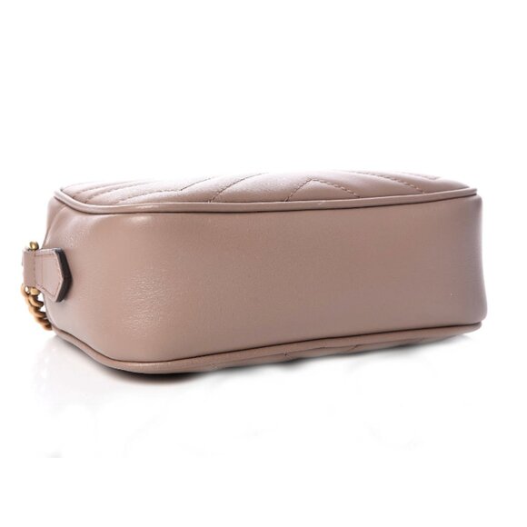 Gucci Mini GG Marmont Matelasse Chevron Rose Antic Leather Handbag - Picture 3 of 3